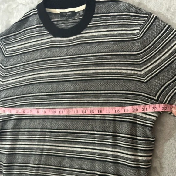 Ted Baker cashmere wool blend striped crew neck sweater - Picture 11 of 13